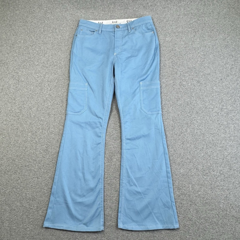 BDG Urban Outfitters Lia Twill Robin Egg Blue Cargo Pants Womens 4 Pockets Flare